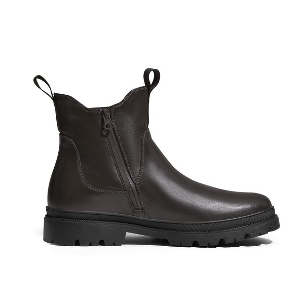 Men's  Vegan Leather Chelsea Boots - DARK BROWN - 2